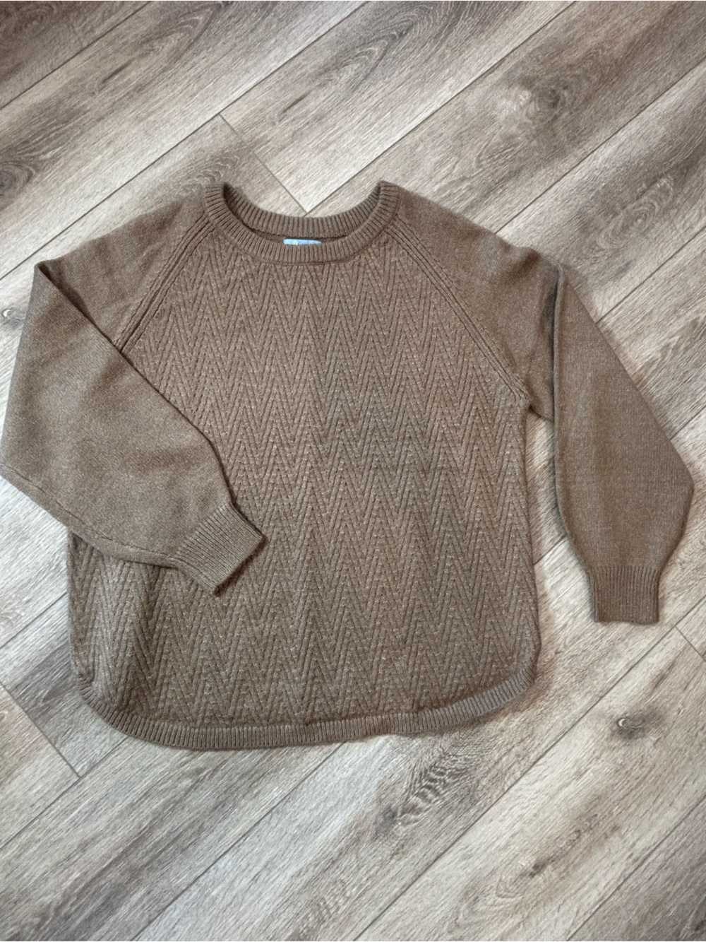 Textured Crewneck Sweater in Taupe